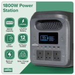 1800W Portable Power Station, 1226Wh, with 220W Foldable Solar Panel – DL180